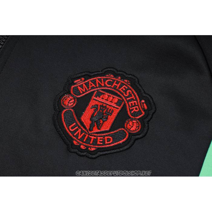 Chandal de Sudadera del Manchester United 23-24 Nino Negro y Rojo